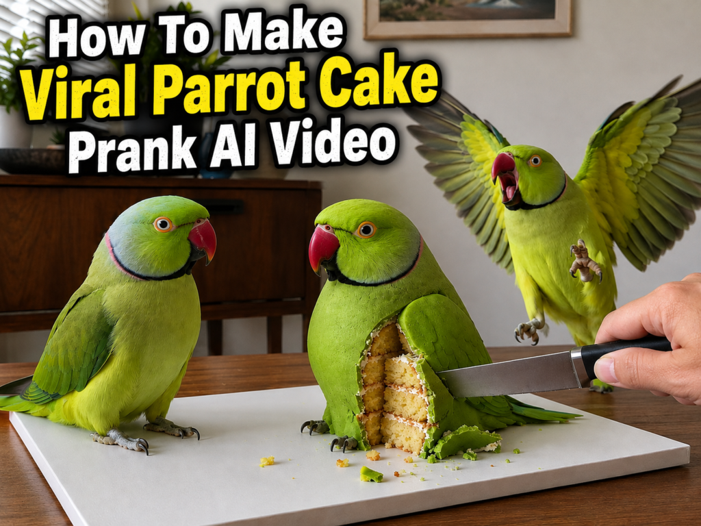 How to make viral parrot cake ai video