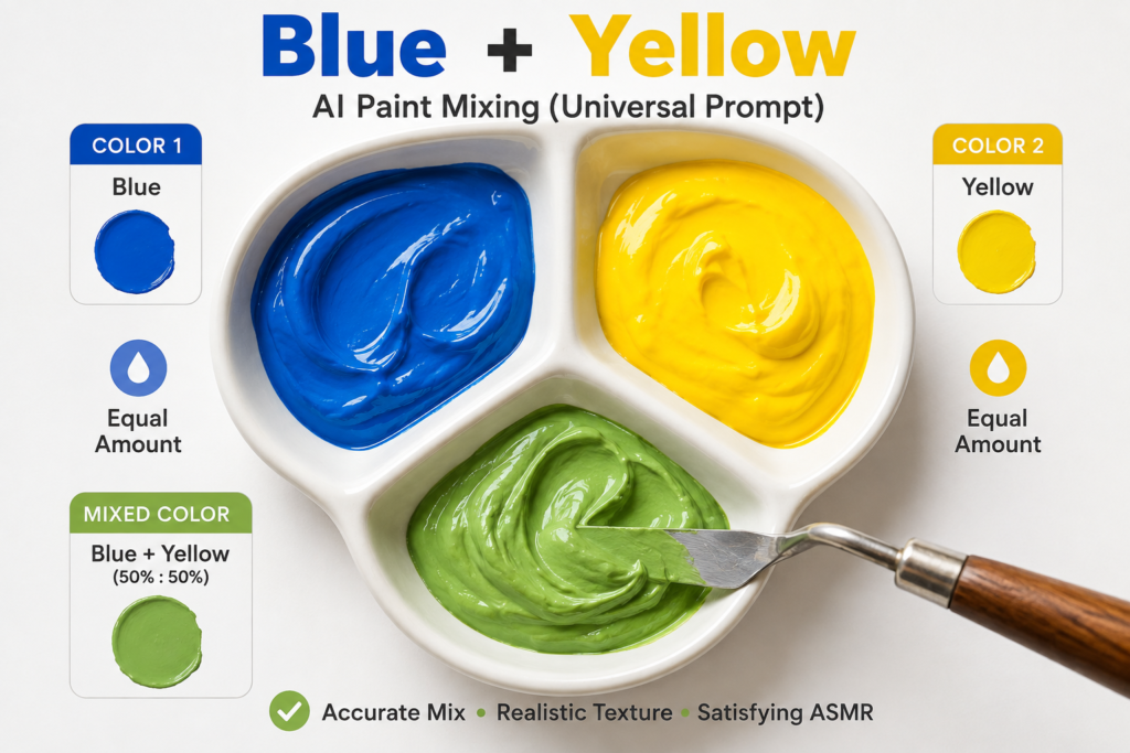 AI Paint Mixing Prompt Generator | Any Color for AI Video (Physically Accurate)