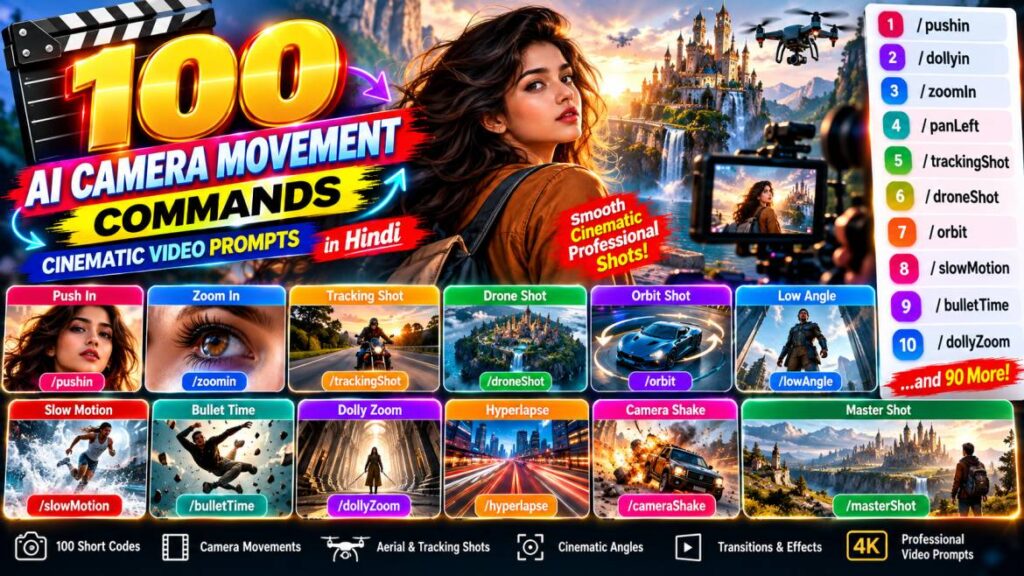 100 AI Camera & Movement Short Prompt
