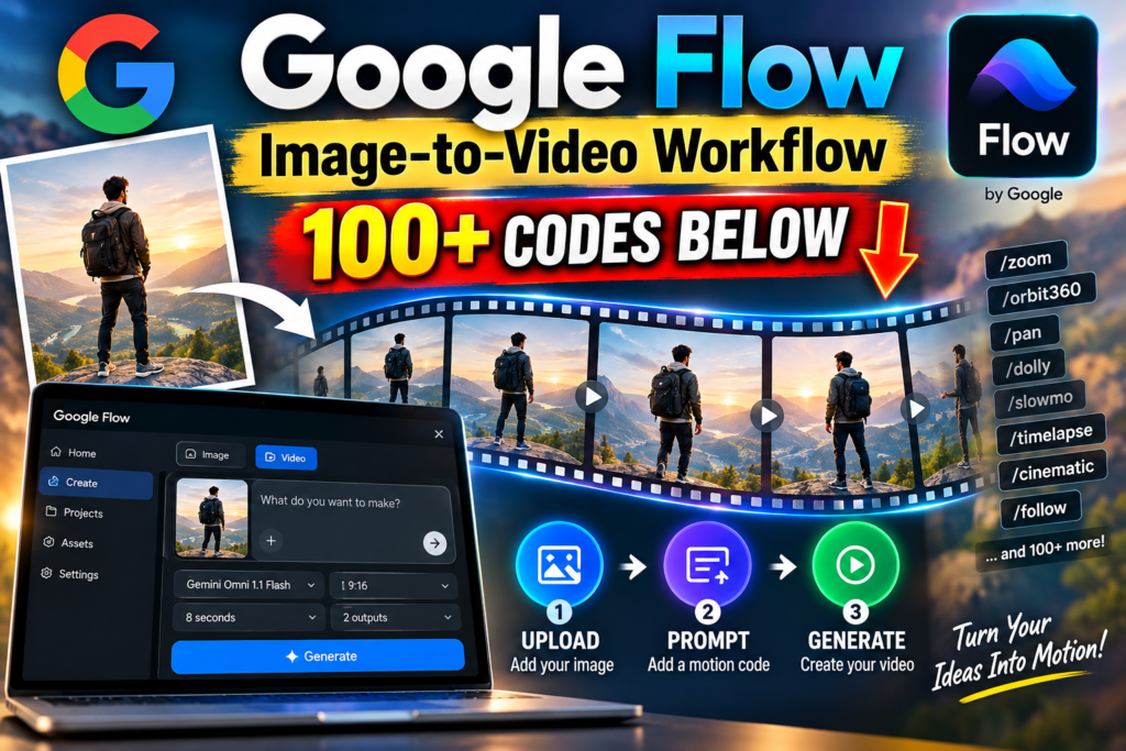 Google FlowImage-To-Video Workflow 100+ Prompt