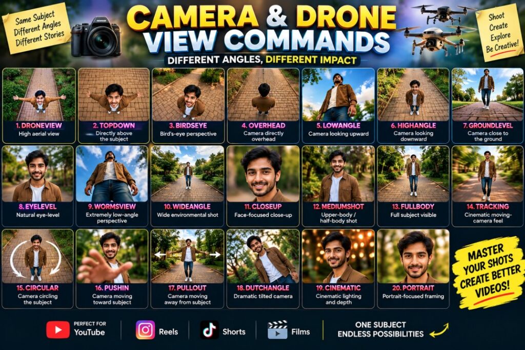 20+ Chatgpt and Claude Camera & Drone View Commands